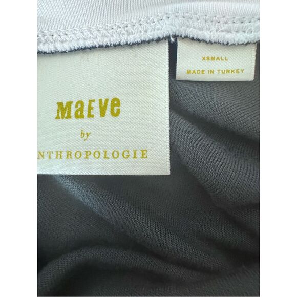 Maeve by‎ Anthro Colorblocked V-Back Black White Top Size XS - Picture 8 of 11
